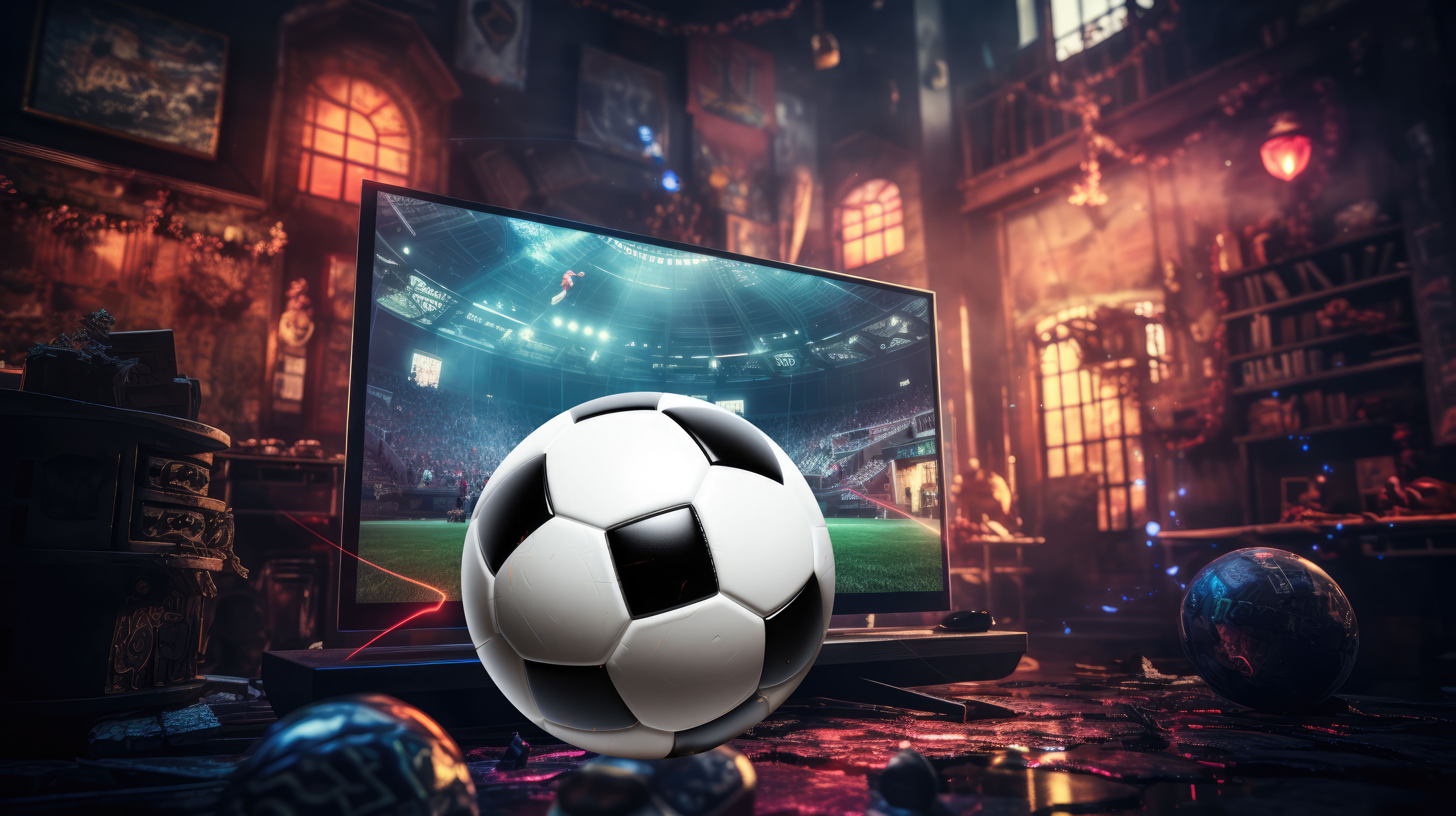 generated illustration of Electronic billboard display at stadiu