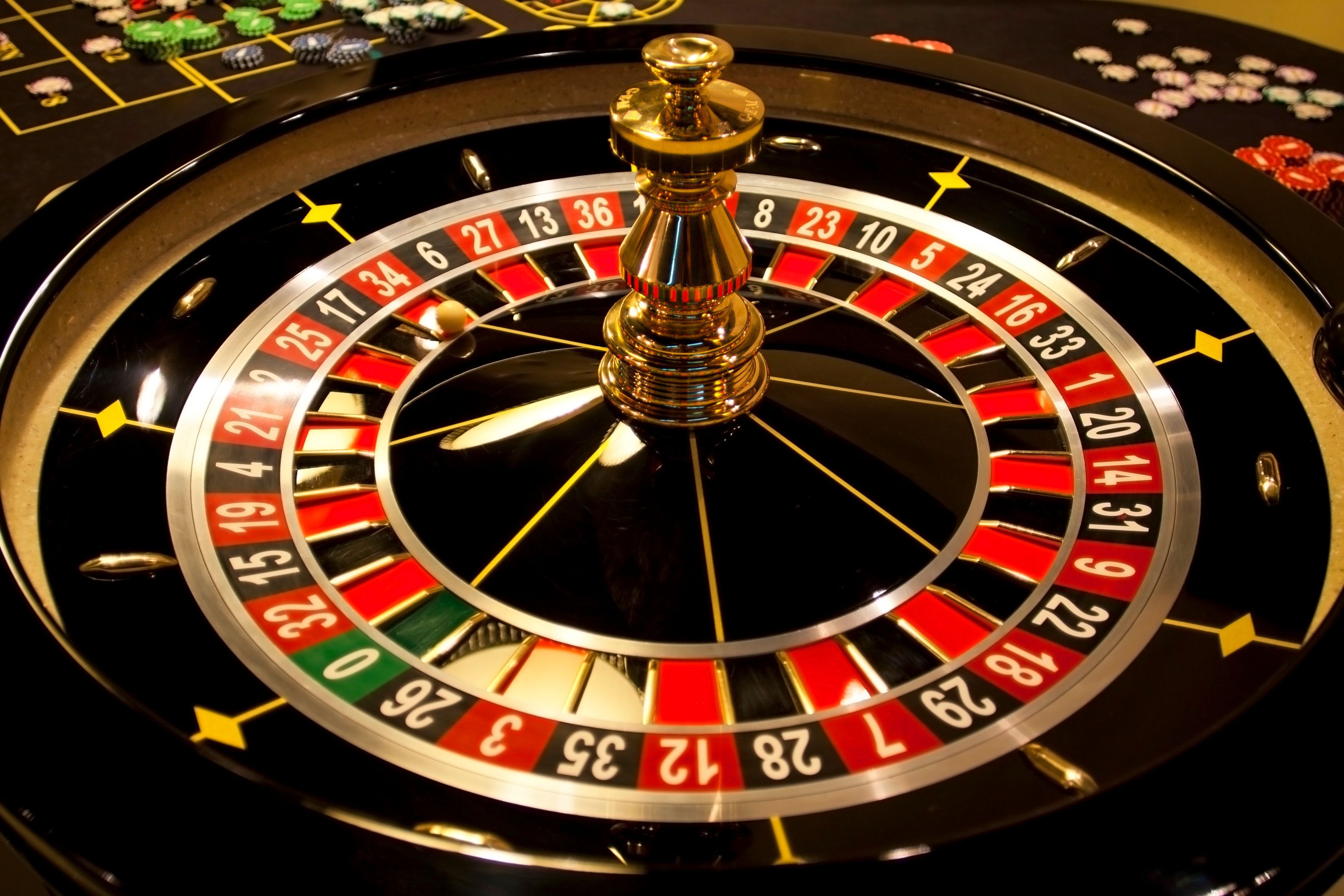 Spinning roulette in casino