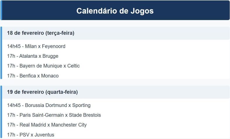 Próximos jogos da Champions • Betnacional