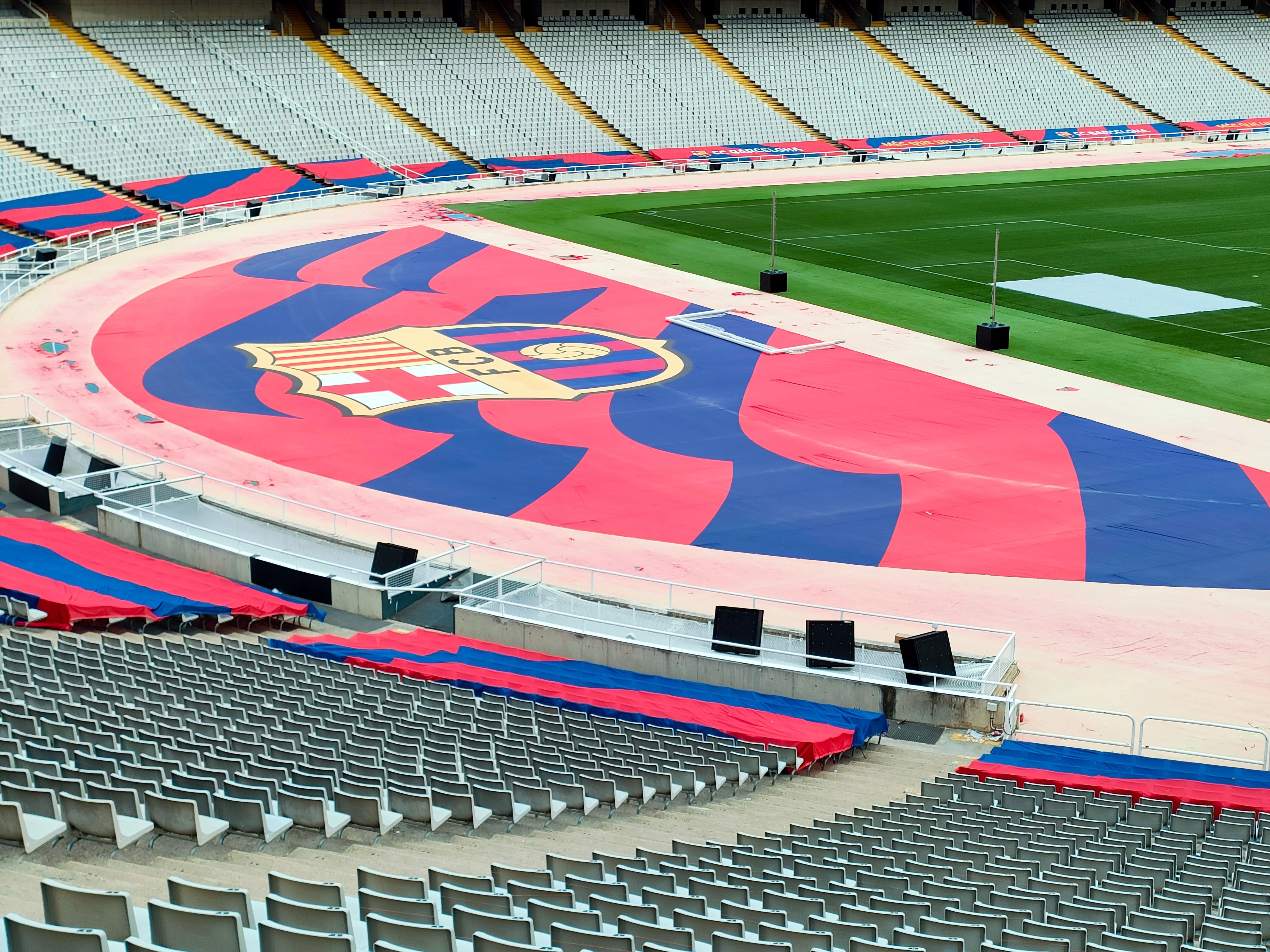 Estadi Olimpic Lluis Companys or Estadi de Montjuic (english: Olympic Stadium). Home stadium of FCB since the 2023–24, due to renovation of Camp Nou. Barcelona, Catalonia, Spain - October 31 2023