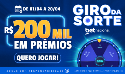 Giro da Sorte: R$ 200 mil em prêmios no cassino da Betnacional