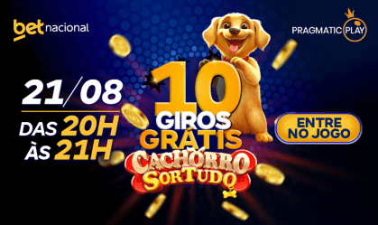 10 Rodadas Grátis no Cachorro Sortudo nesta quarta-feira (21/08)
