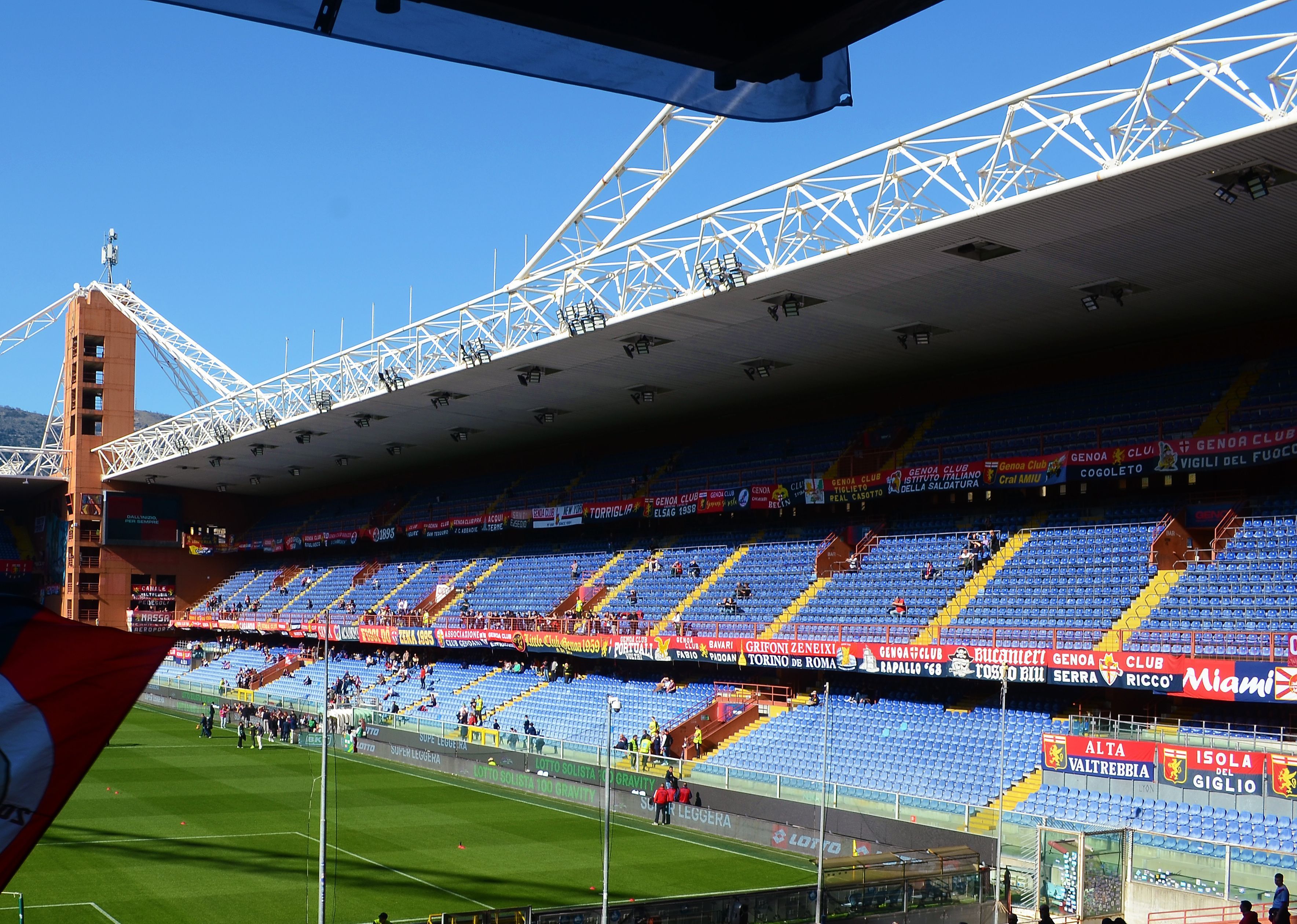 part of the Luigi Ferraris stadium also known as the Marassi stadium  march 12  2023 Genoa Italy