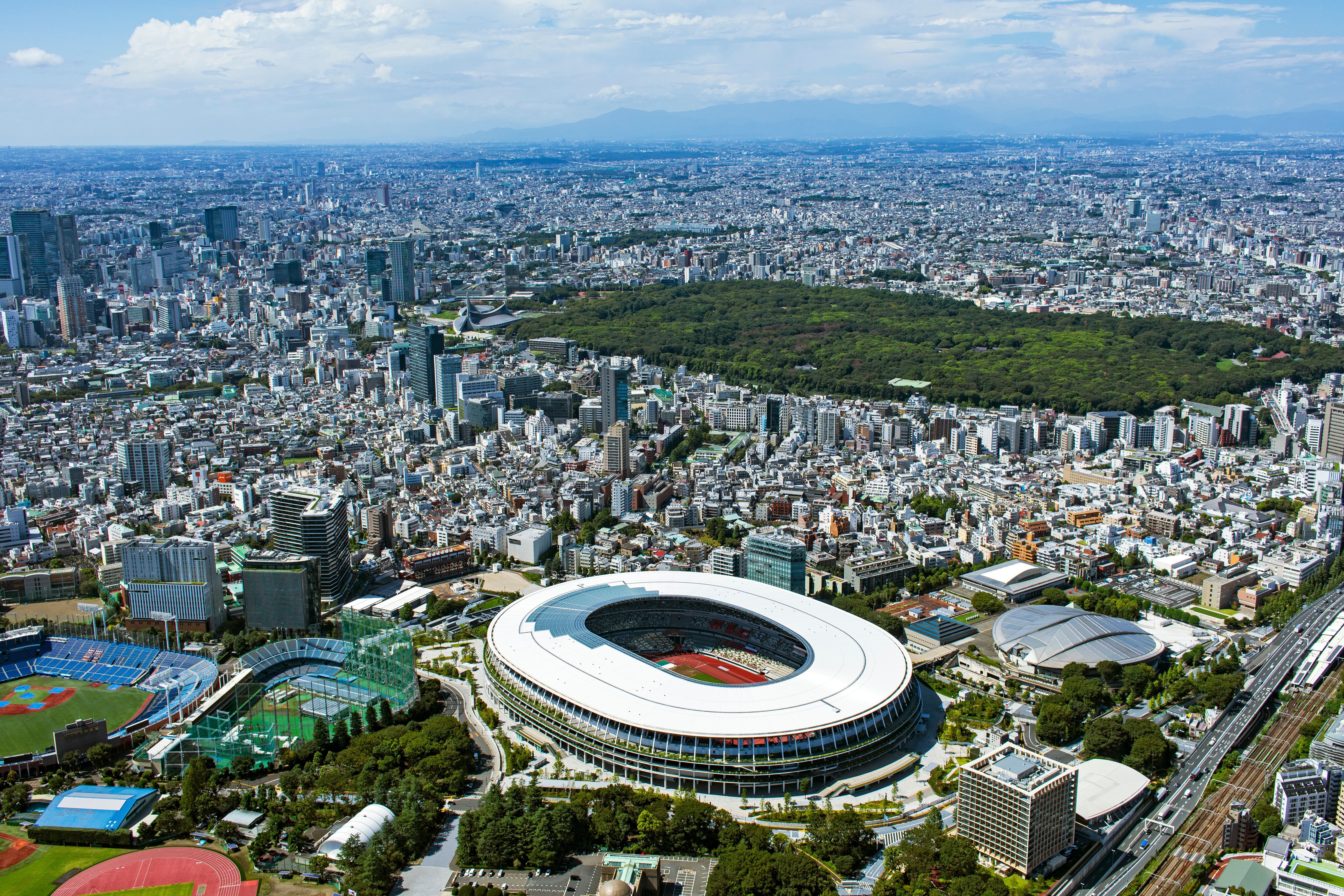 国立競技場・都市風景・2020撮影・空撮