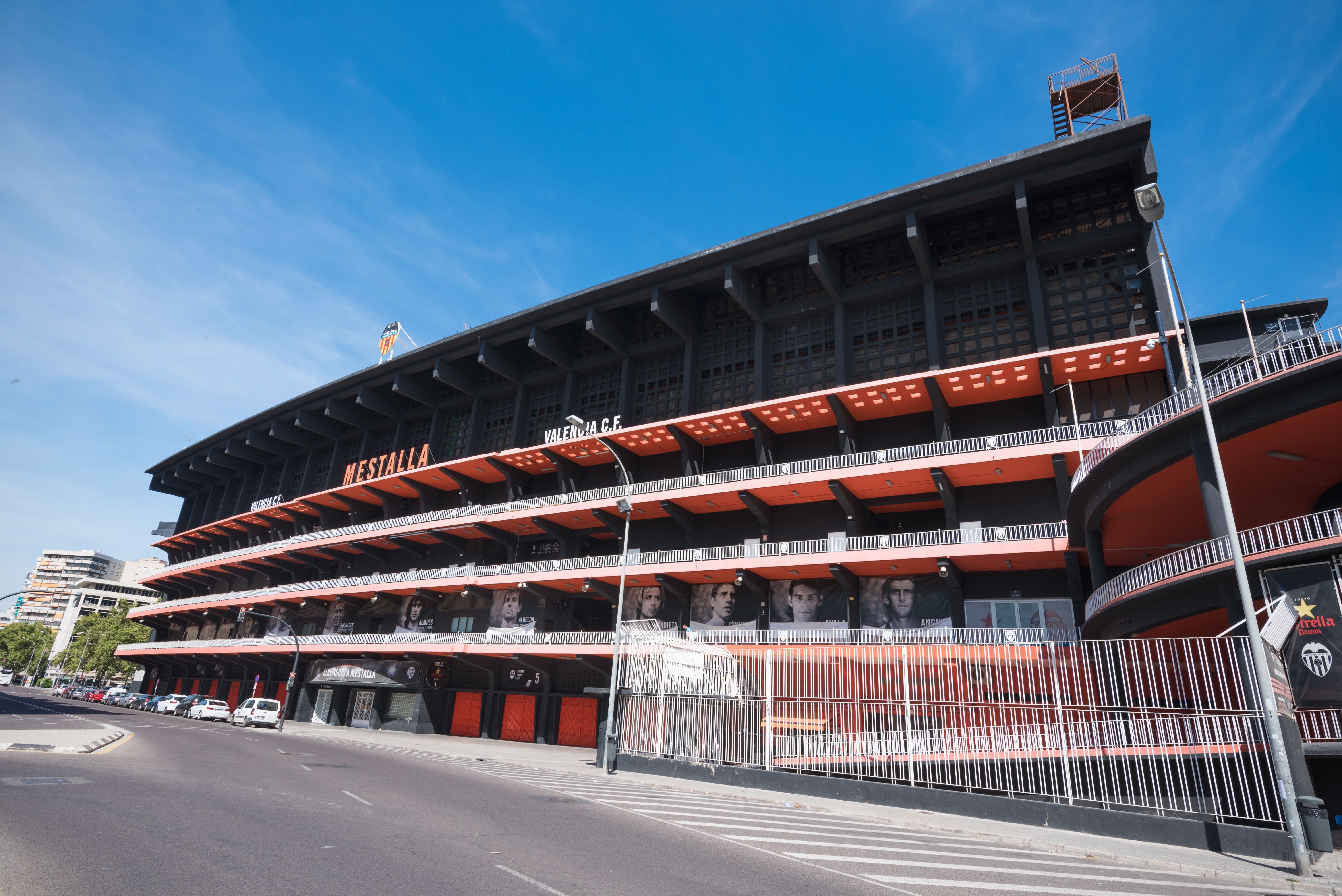 Valencia, Spain - july 26, 2017: Valencia football club stadium exterior on July 26, 2017 in Valencia, Spain.
