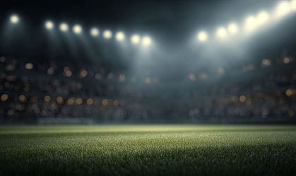 Illuminated stadium at night