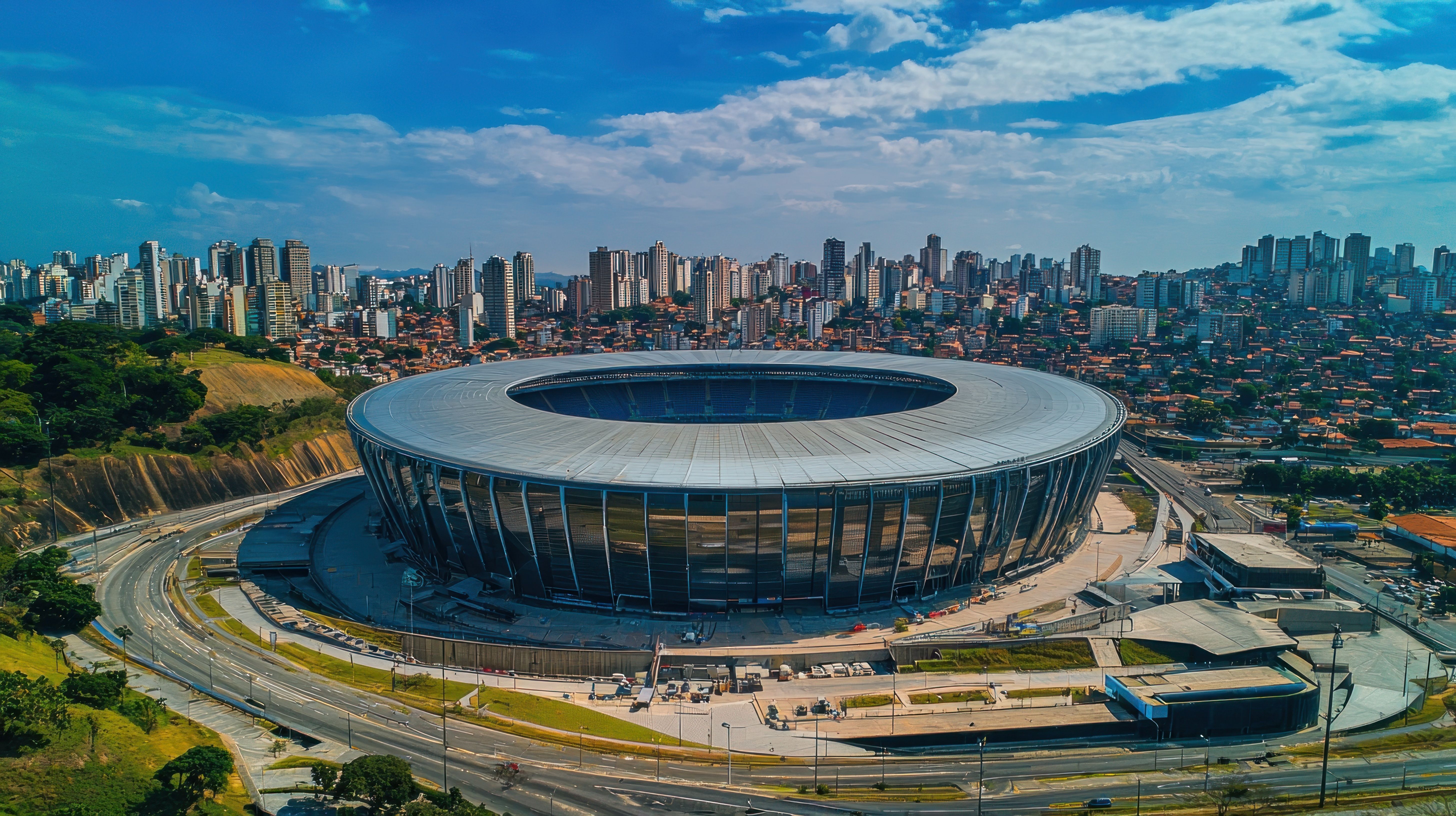 BELO HORIZONTE. MINAS GERAIS. BRAZIL. APRIL 17, 2024.The arena belongs to Clube Atlético Mineiro. Arena MRV, football stadium, located in Belo Horizonte. Horizontal.