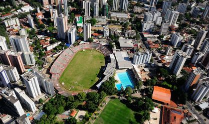 Soccer stadium and official headquarters of Sport Club do Recife. Adelmar da Costa Carvalho, also known as Ilha do Retiro, Recife, Pernambuco, Brazil on March 1, 2014. Aerial view