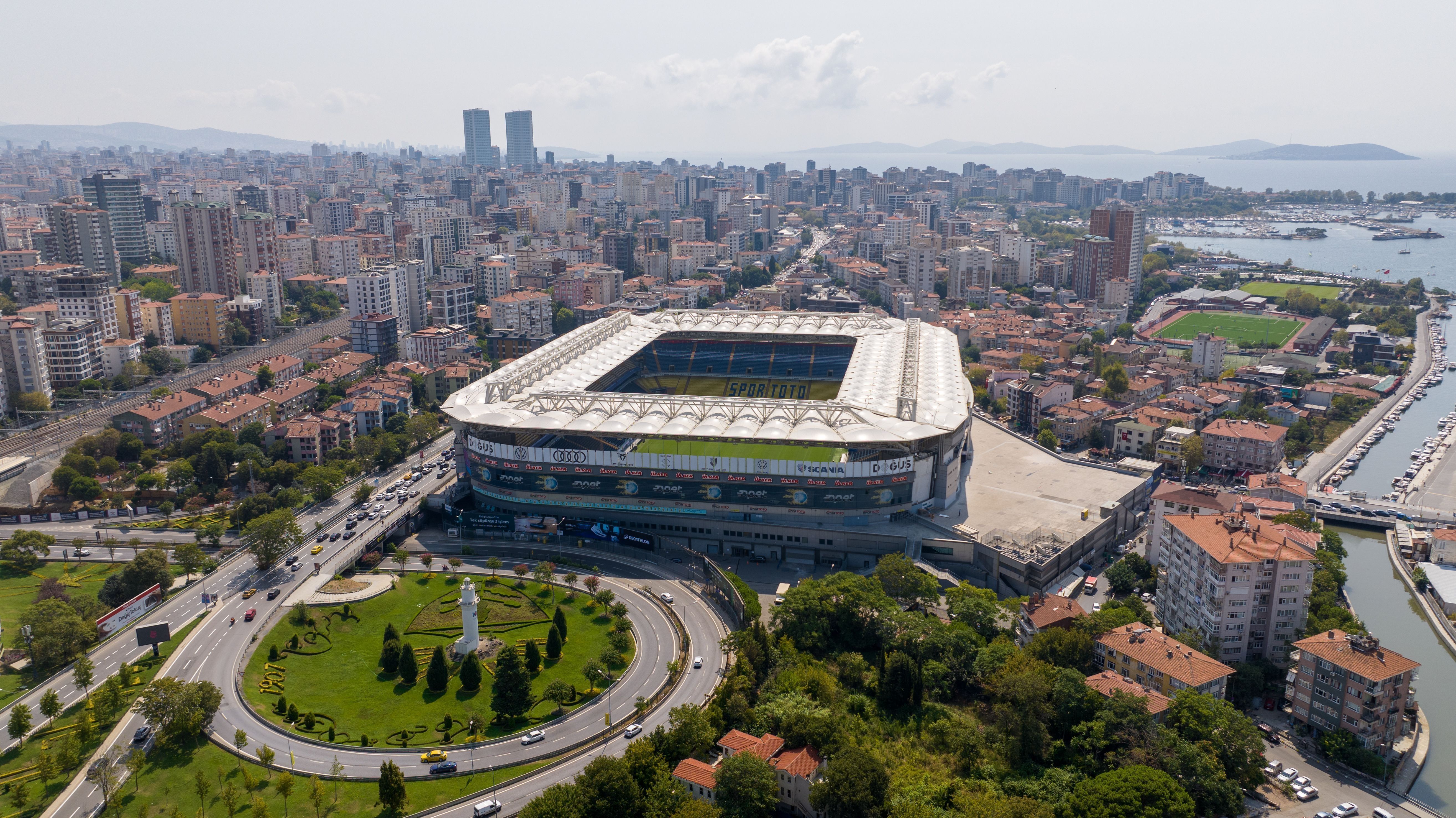 Aerial View of Sukru Saracoglu Stadium Facing the Sea