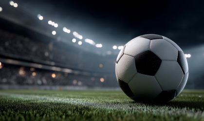 Soccer Ball in Stadium Lights