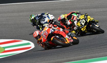 Mugello - Italy, 1 JUNE: Spanish Honda Repsol Team rider Marc Marquez in action at 2019 GP of Italy of MotoGP on June 2019 in Italy