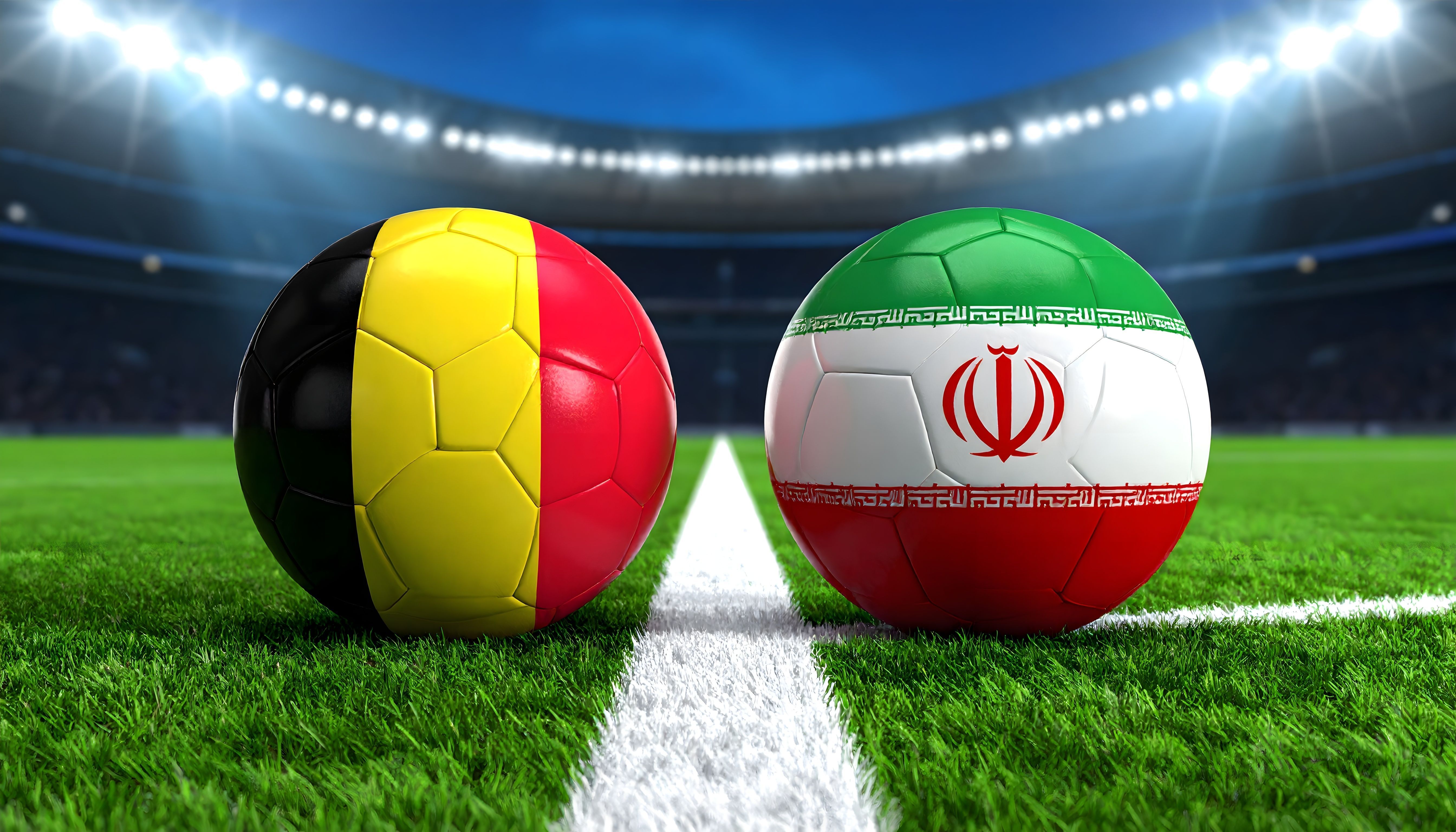Belgium versus Iran Football World Cup 2026 group match concept