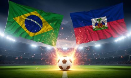 Brazil vs haiti soccer match background